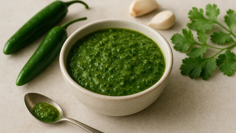 Zhug (Yemeni Cilantro-Chile Sauce)